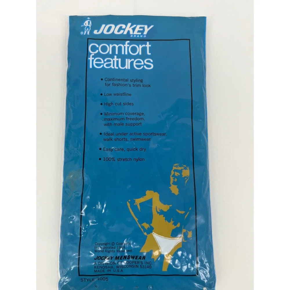 Jockey Skants Brief Bikini Yacht Blue Medium 32-36 100% Nylon Vintage 1969 Rare